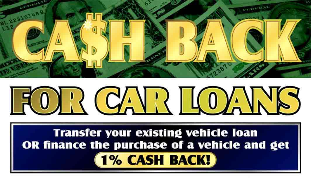 Cash back with car loans at the Credit Union of Vermont!